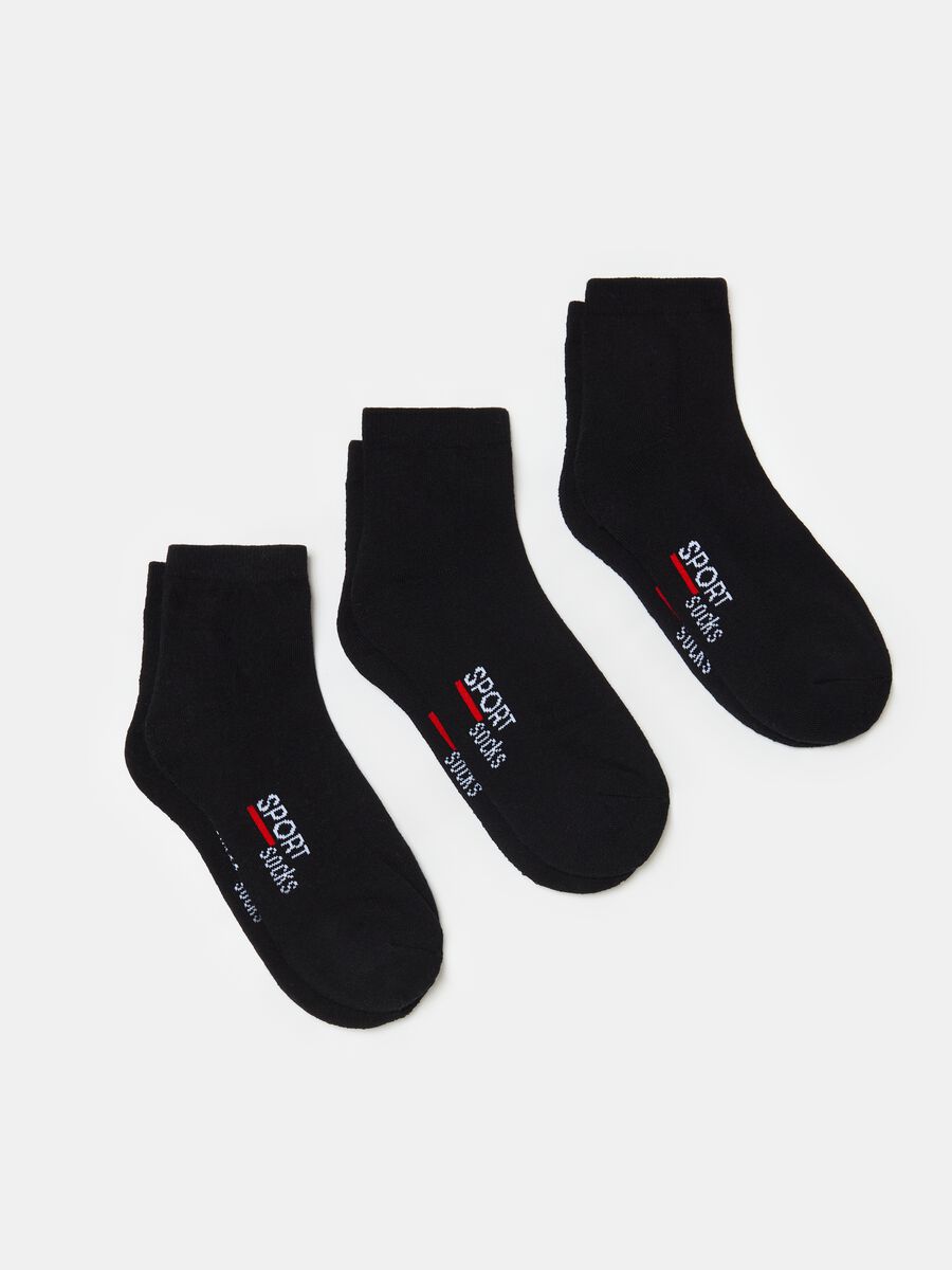 Three-pair pack short stretch fitness socks_0