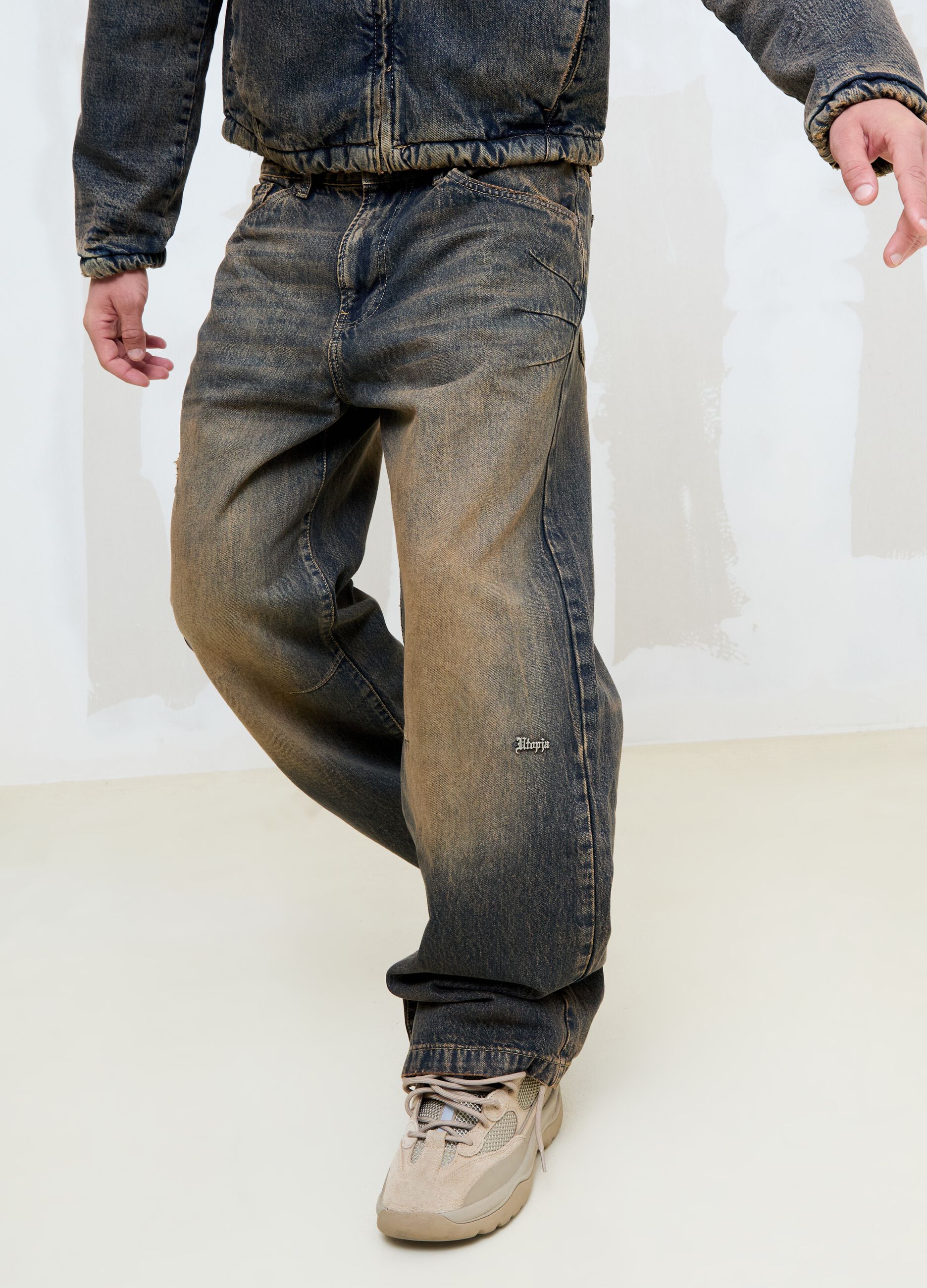 Wide Leg Denim Vintage Dark Blue