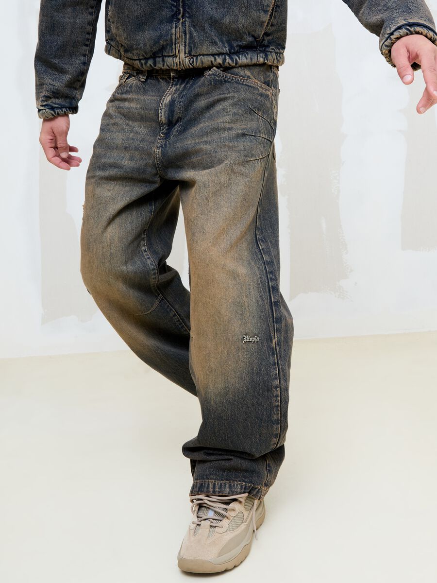 Wide Leg Denim Vintage Dark Blue_3
