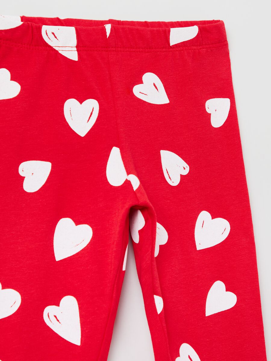 Jersey joggers with hearts print_2