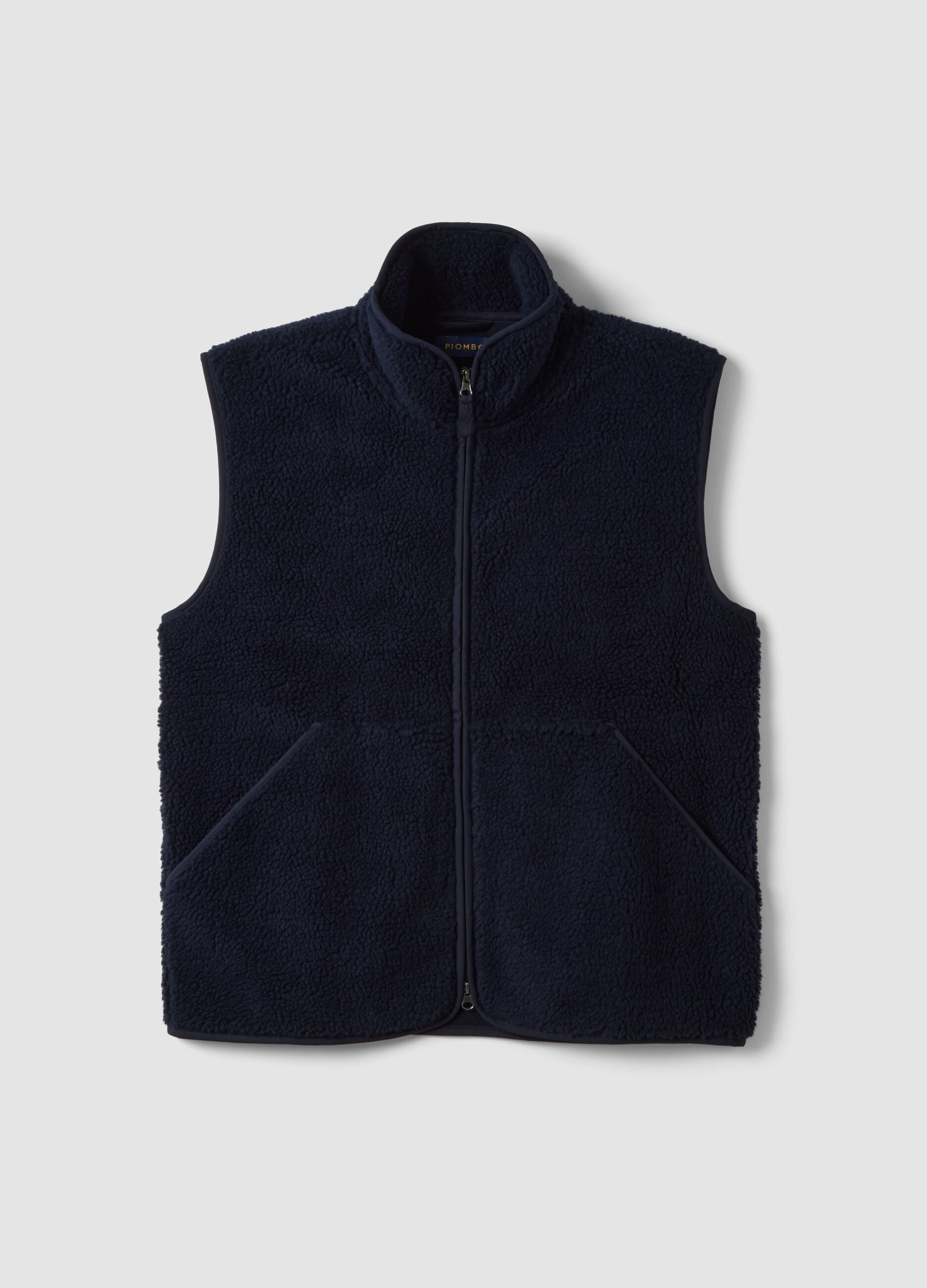 Gilet blu con colletto regular fit