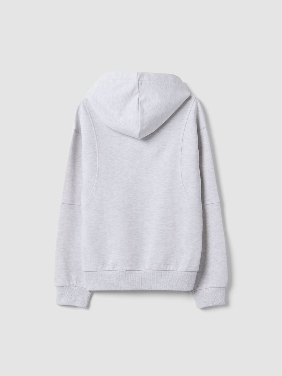 Grey oversized cotton and viscose blend hoodie for boys_1