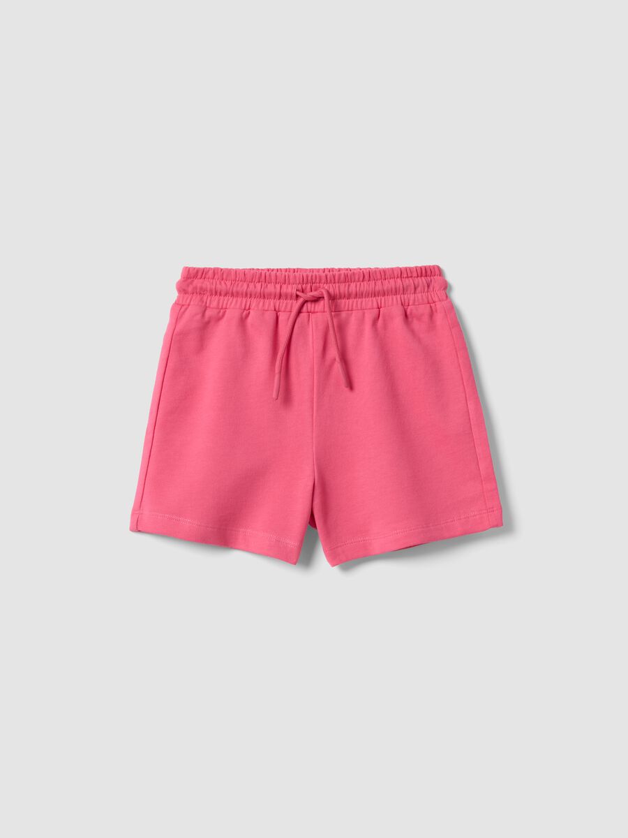 Girls&rsquo; pink pure cotton shorts, regular fit_0