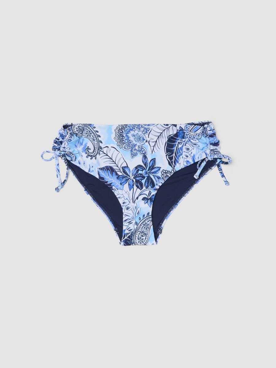 Blue bikini bottoms in stretch fabric with side ties_4