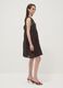 Brown sleeveless pure linen dress, regular fit_0