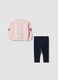 Rosa-blaues Set aus elastischer Bio-Baumwolle mit Minnie-Print_1