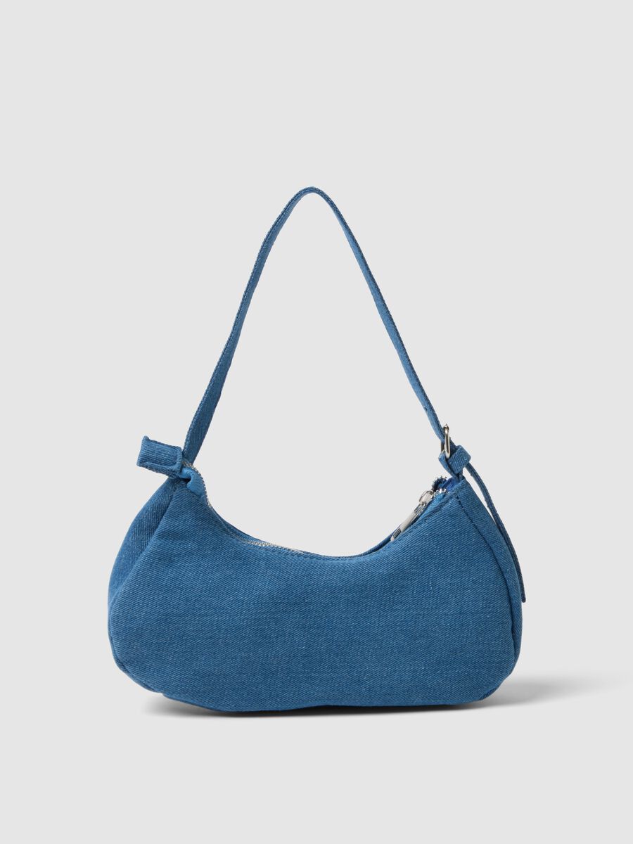 Blue cotton girl's bag with studs_1