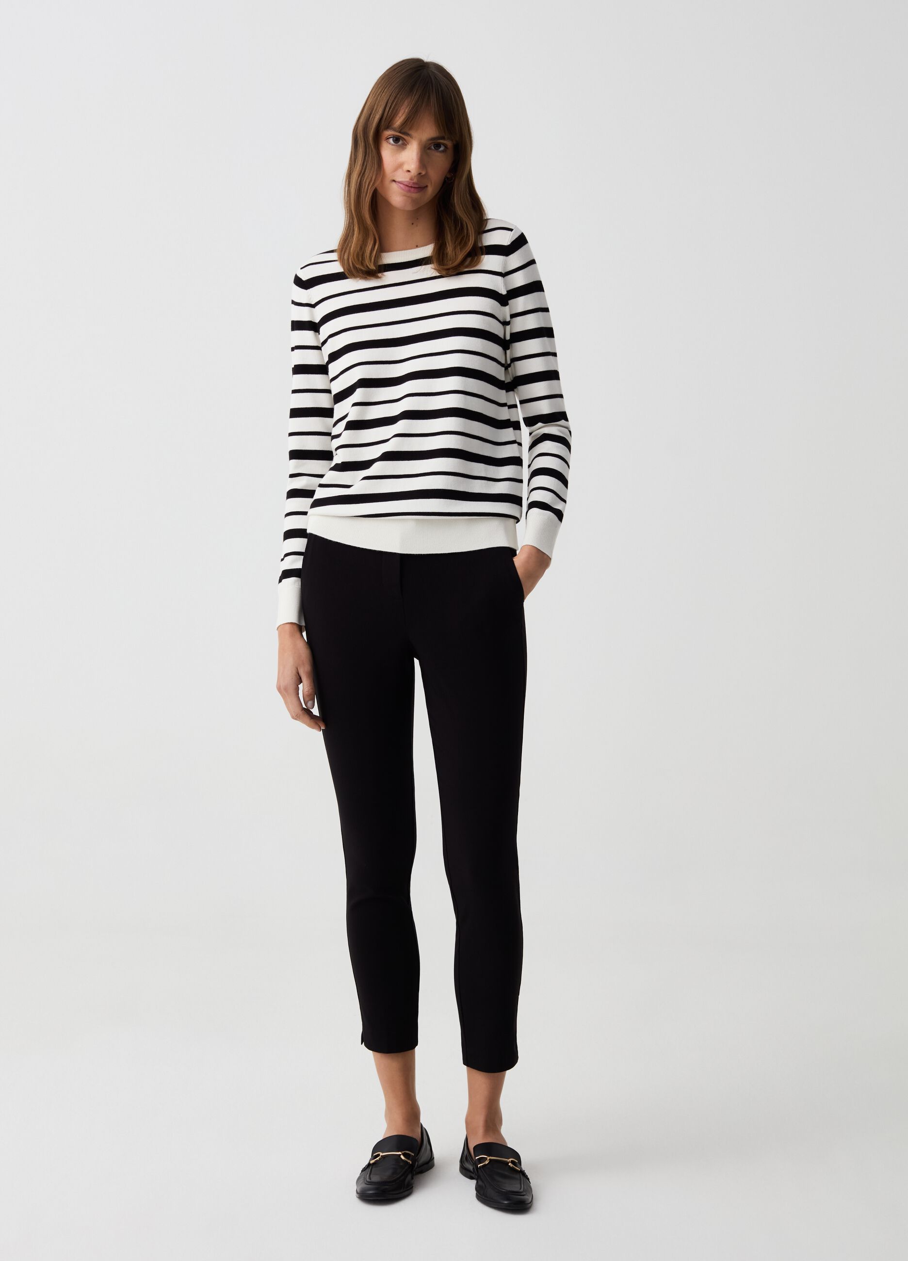 Striped top with long sleeves