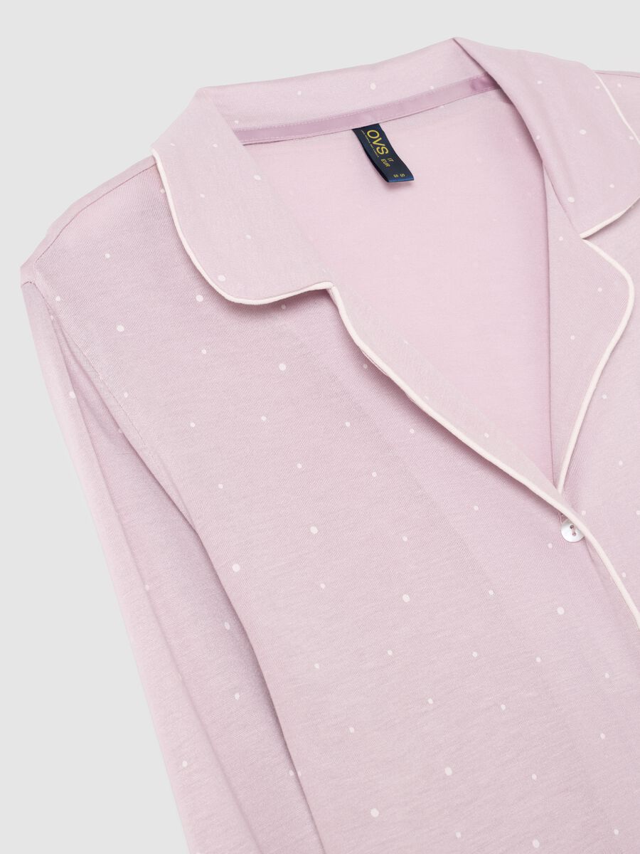 Purple polka dot pyjamas with button closure_5