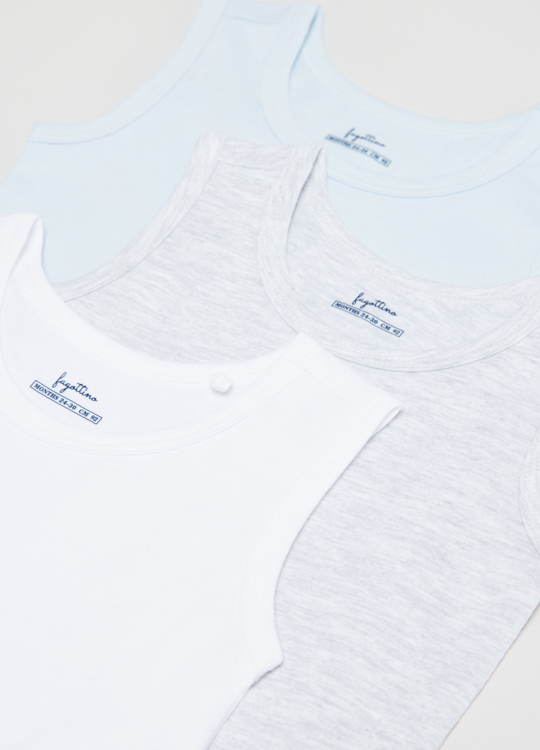 Three-pack racer back vests with round neck