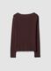 T-shirt marrone in puro cotone con girocollo regular fit_6