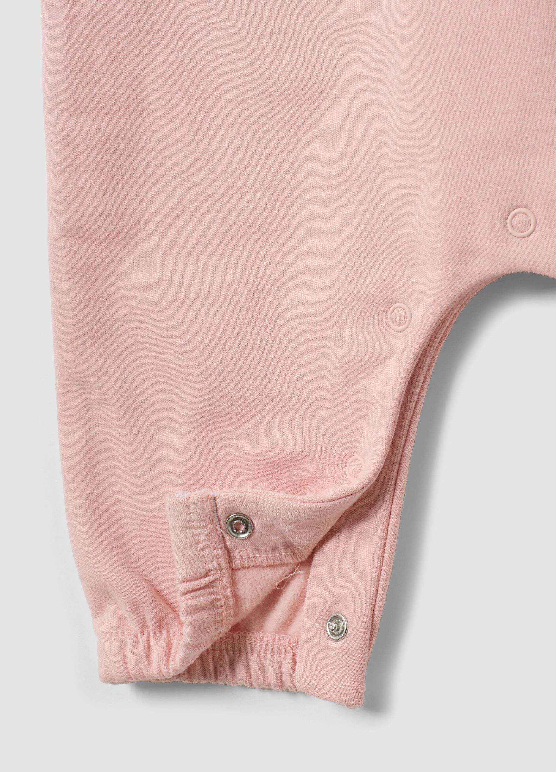 Pink organic cotton baby girl sleepsuit with Stitch print