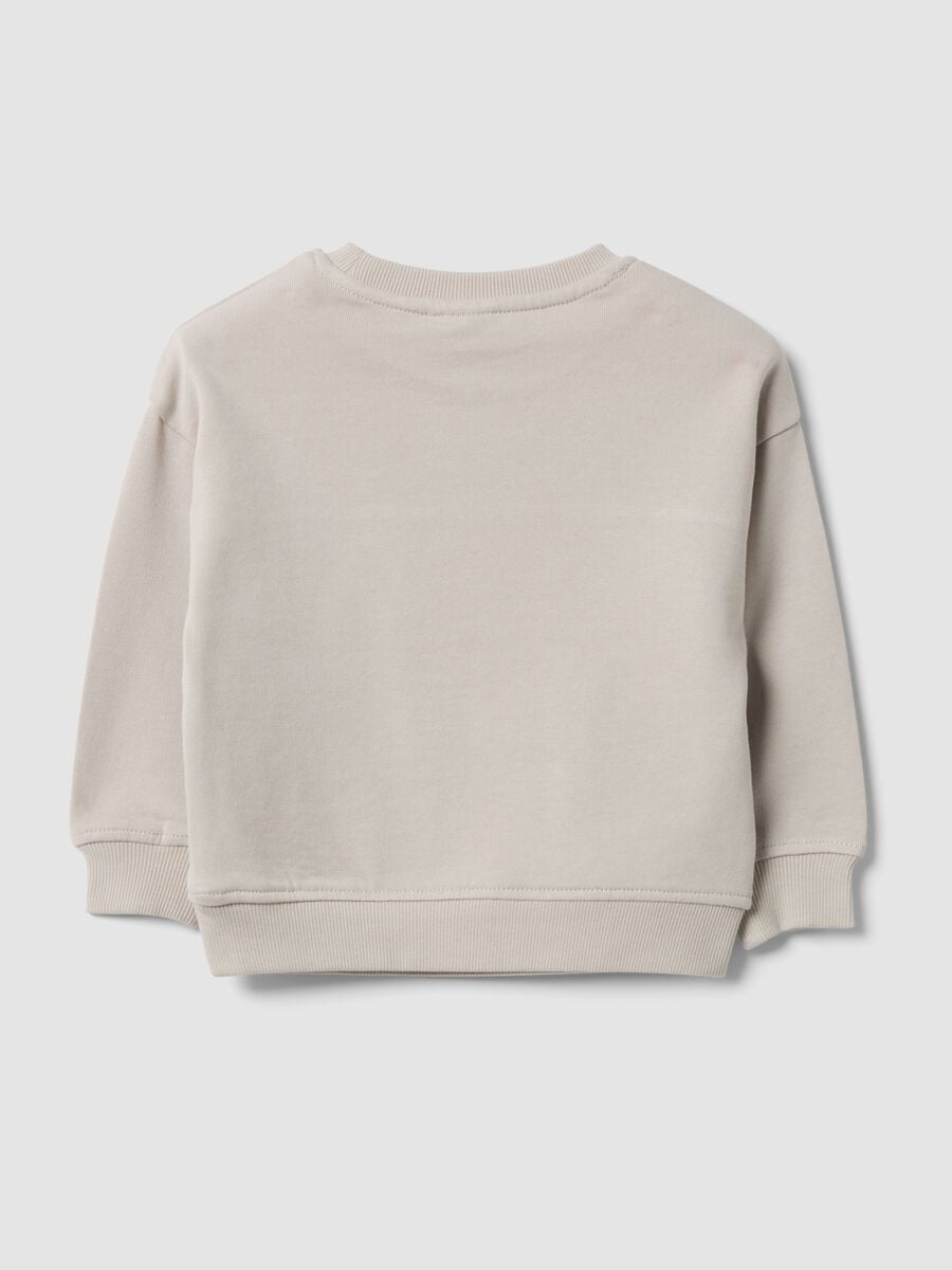 Grey oversized crew-neck sweatshirt in pure organic cotton for boys_1