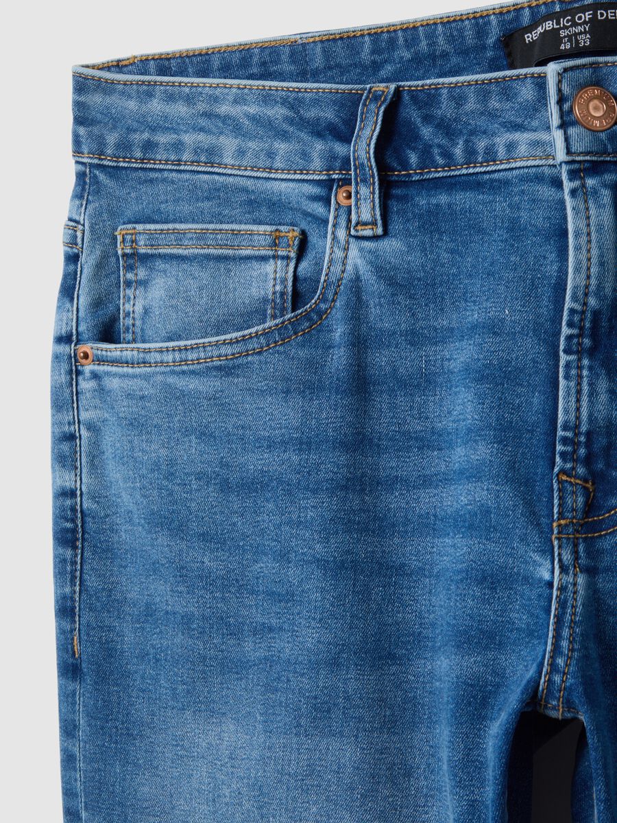 Blue Stretch Cotton Skinny Fit Jeans_5