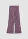 Leggings viola in cotone organico elasticizzato a fiori skinny fit_1