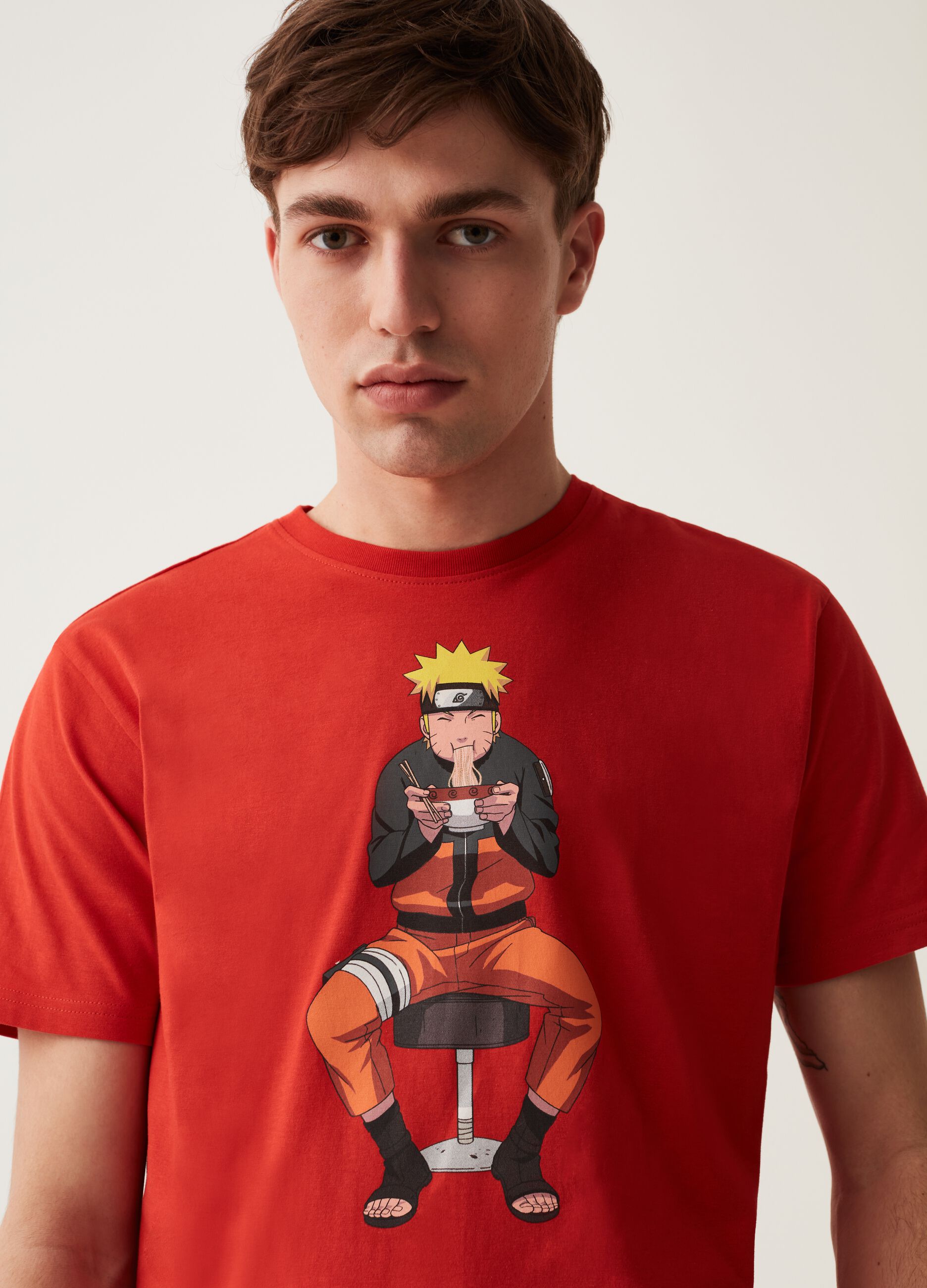 Camiseta de algodón con estampado Naruto