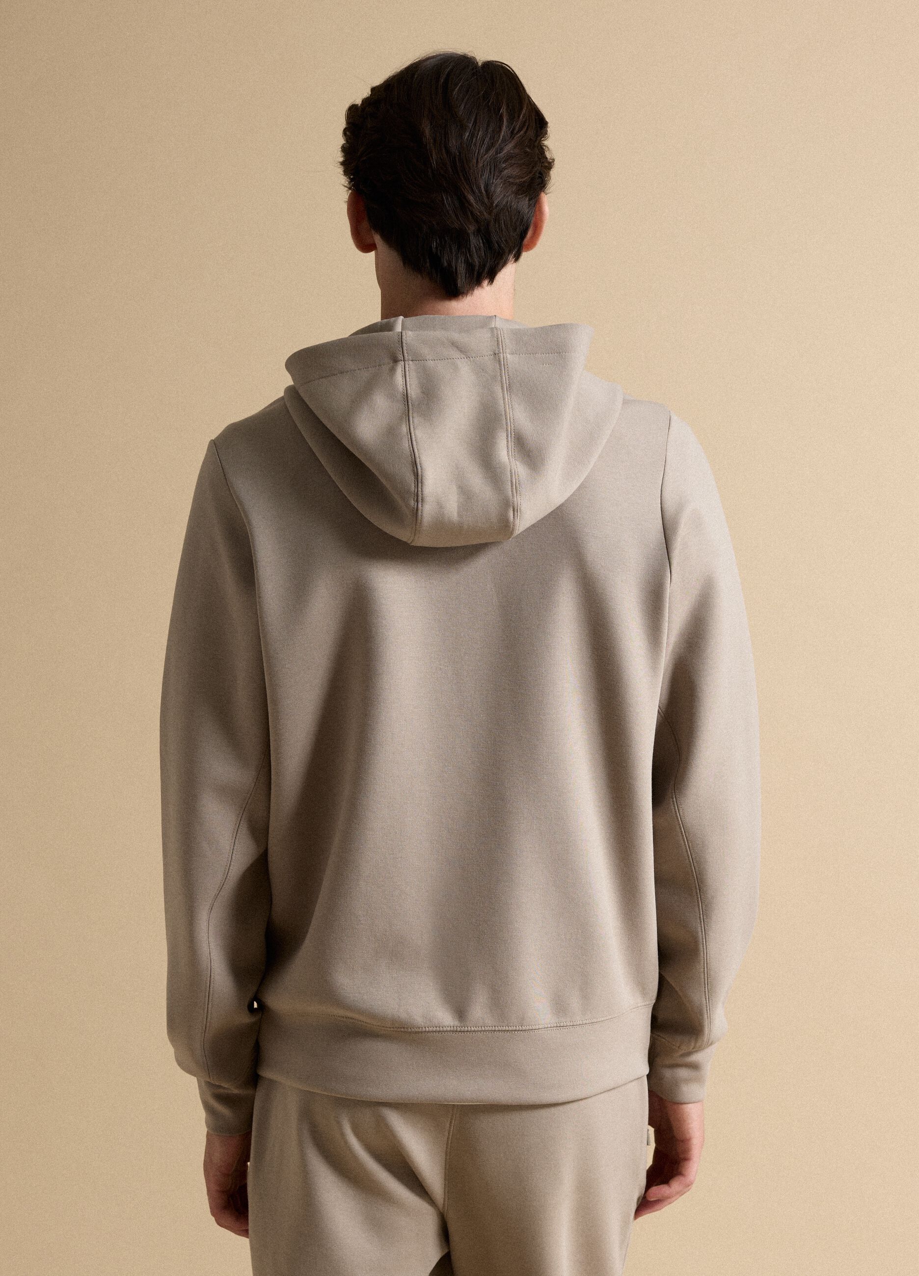 Full-zip beige traspirante in tessuto elasticizzato 2 Way Stretch