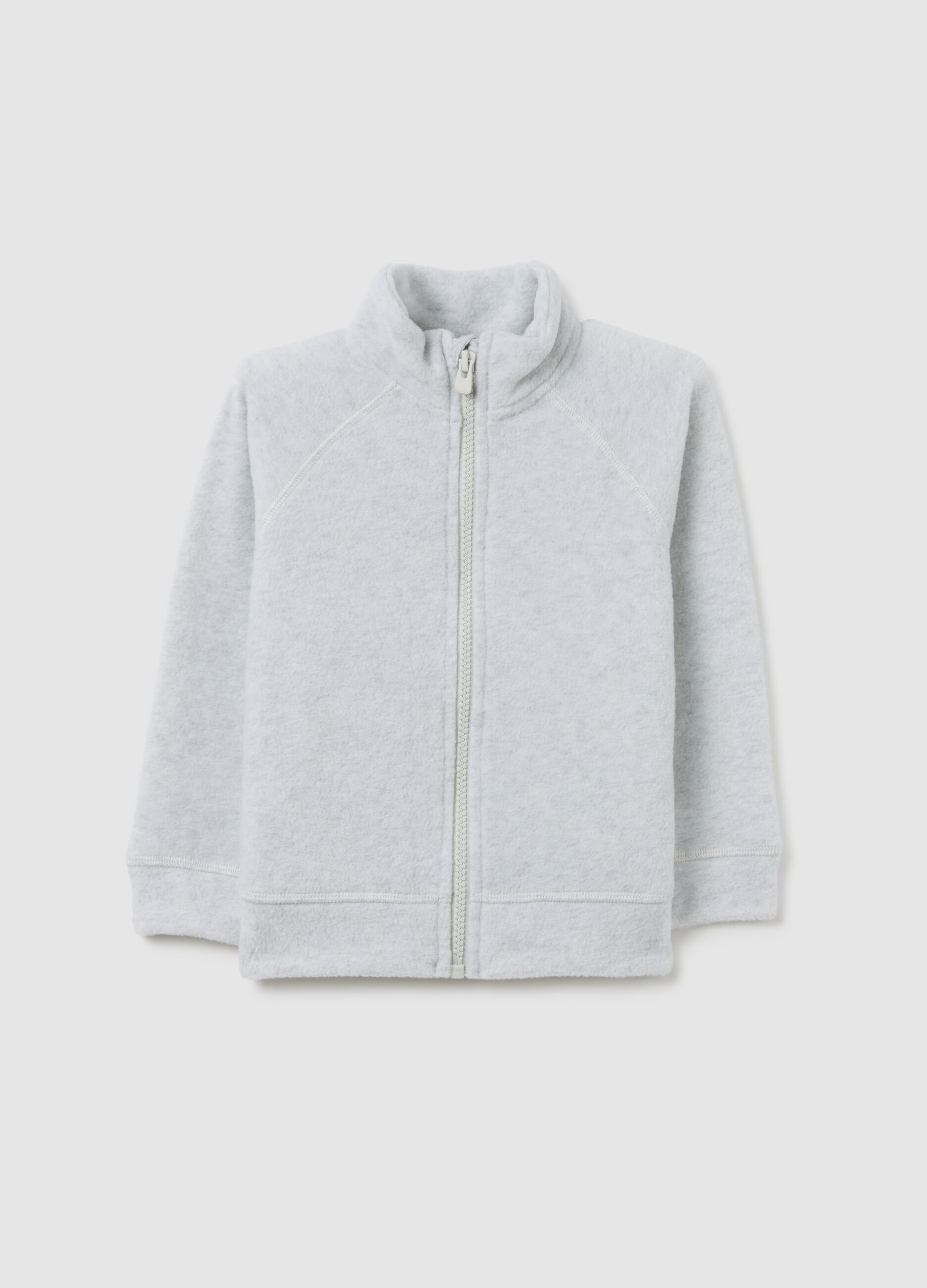 Grey fleece children's turtleneck regular fit with zip
