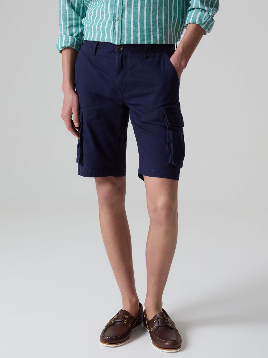 Cargo Bermuda shorts in cotton twill_1