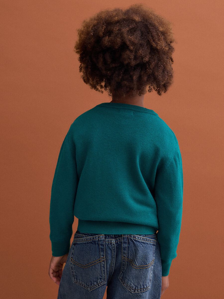 Green pure wool long-sleeve jumper, regular fit_2