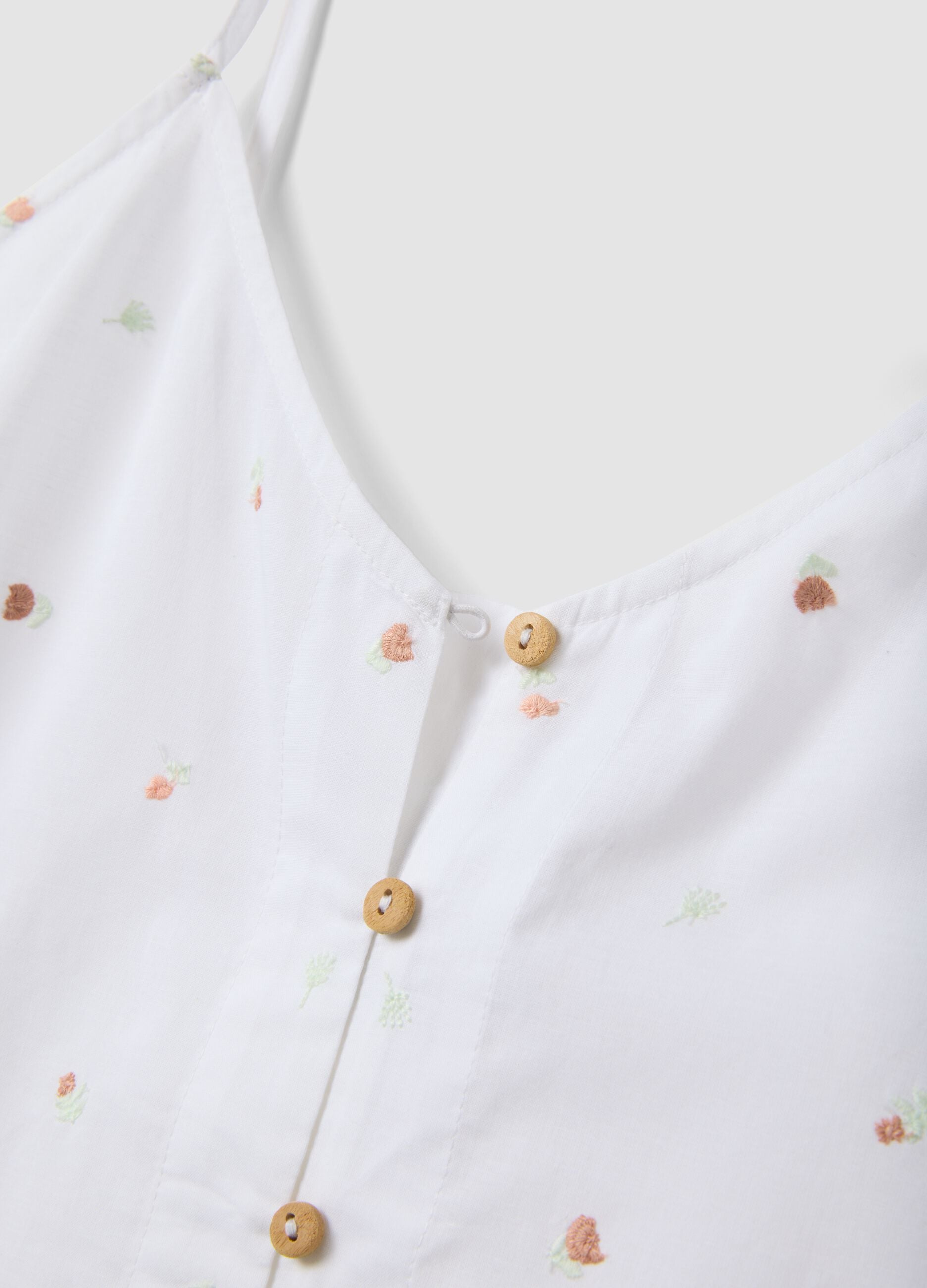 White organic cotton pyjamas with camisole top and shorts