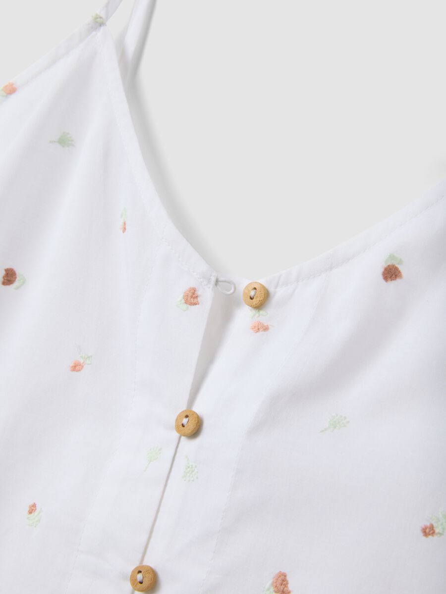 Weisser Pyjama aus Bio-Baumwolle mit Spaghettitr&auml;ger-Top und Shorts_5