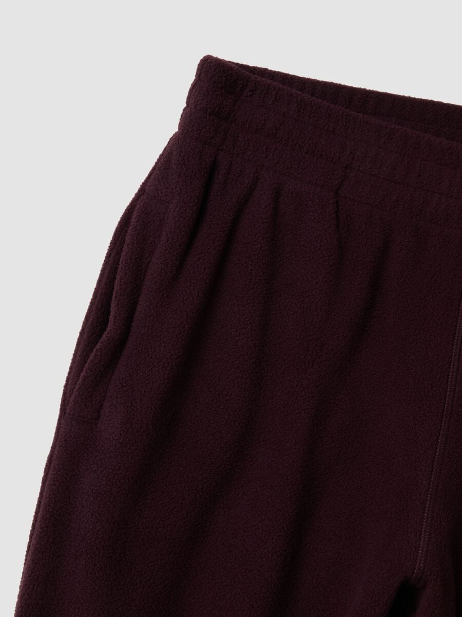 Pantaloni jogger viola regular fit in pile con vita elasticizzata_1