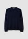 Blue crew-neck wool-blend jumper, regular fit_0