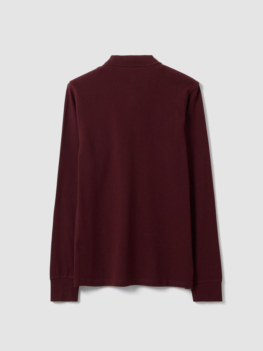 Men&rsquo;s red long-sleeve organic cotton piqu&eacute; polo shirt, regular fit_6