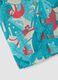 Camisa azul em algod&atilde;o puro com estampado tropical_2