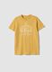 Yellow pure cotton short-sleeve T-shirt_0