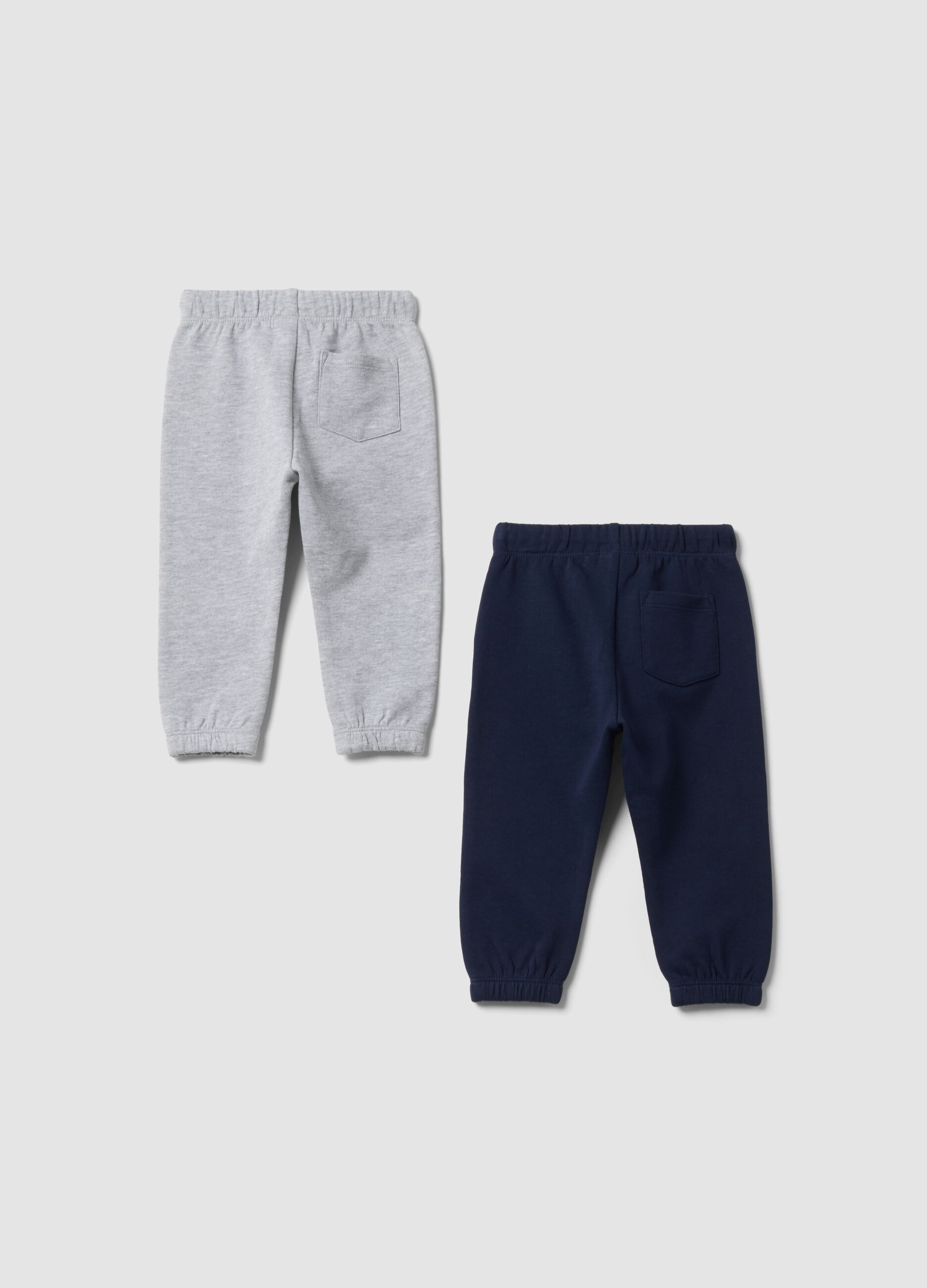 2-pack blue cotton jogger trousers