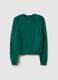Green crew neck pullover in pure cotton regular fit_4