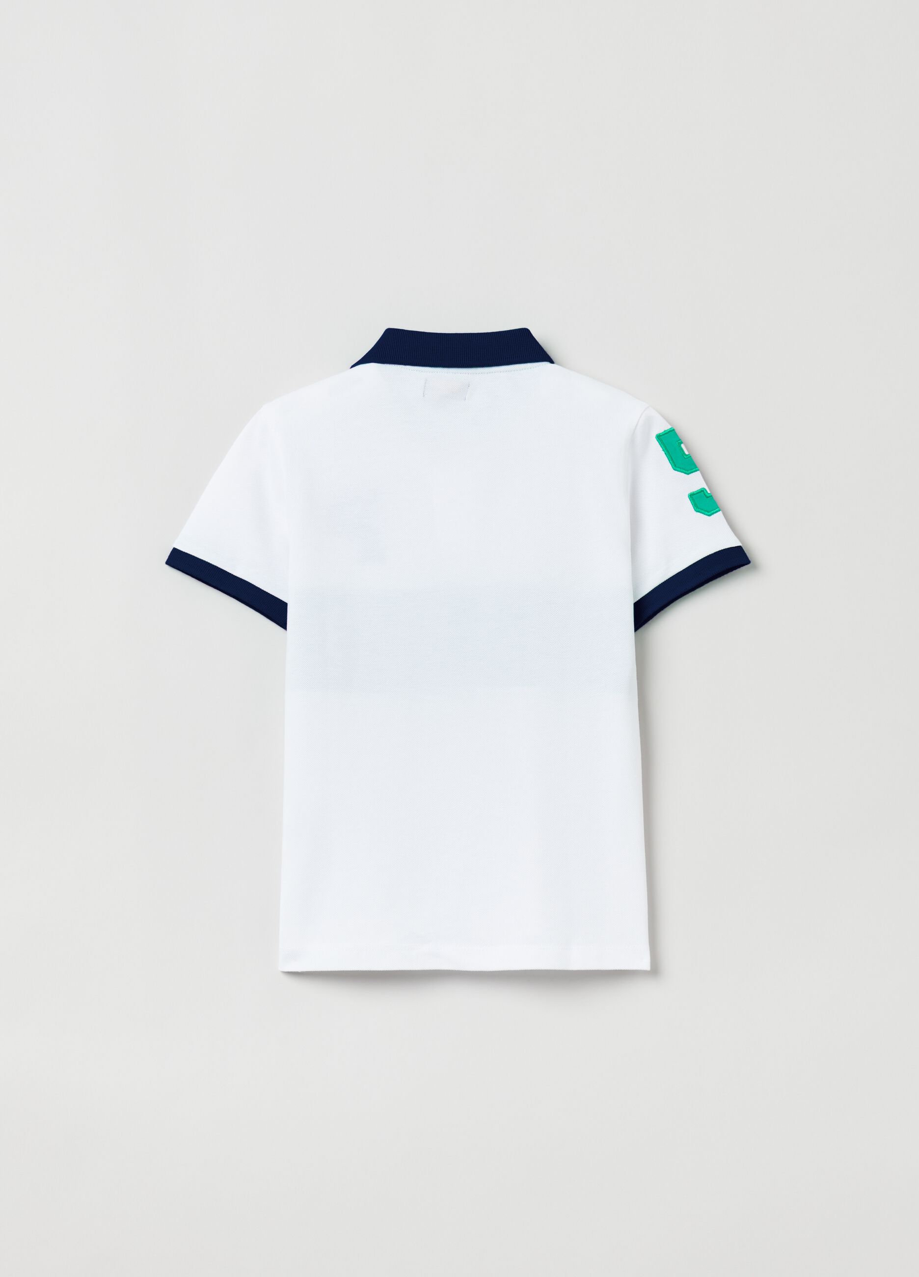 Colour block polo shirt with logo embroidery_1