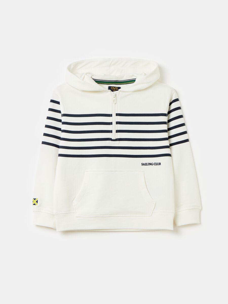Half-zip sweatshirt with hood and print_0