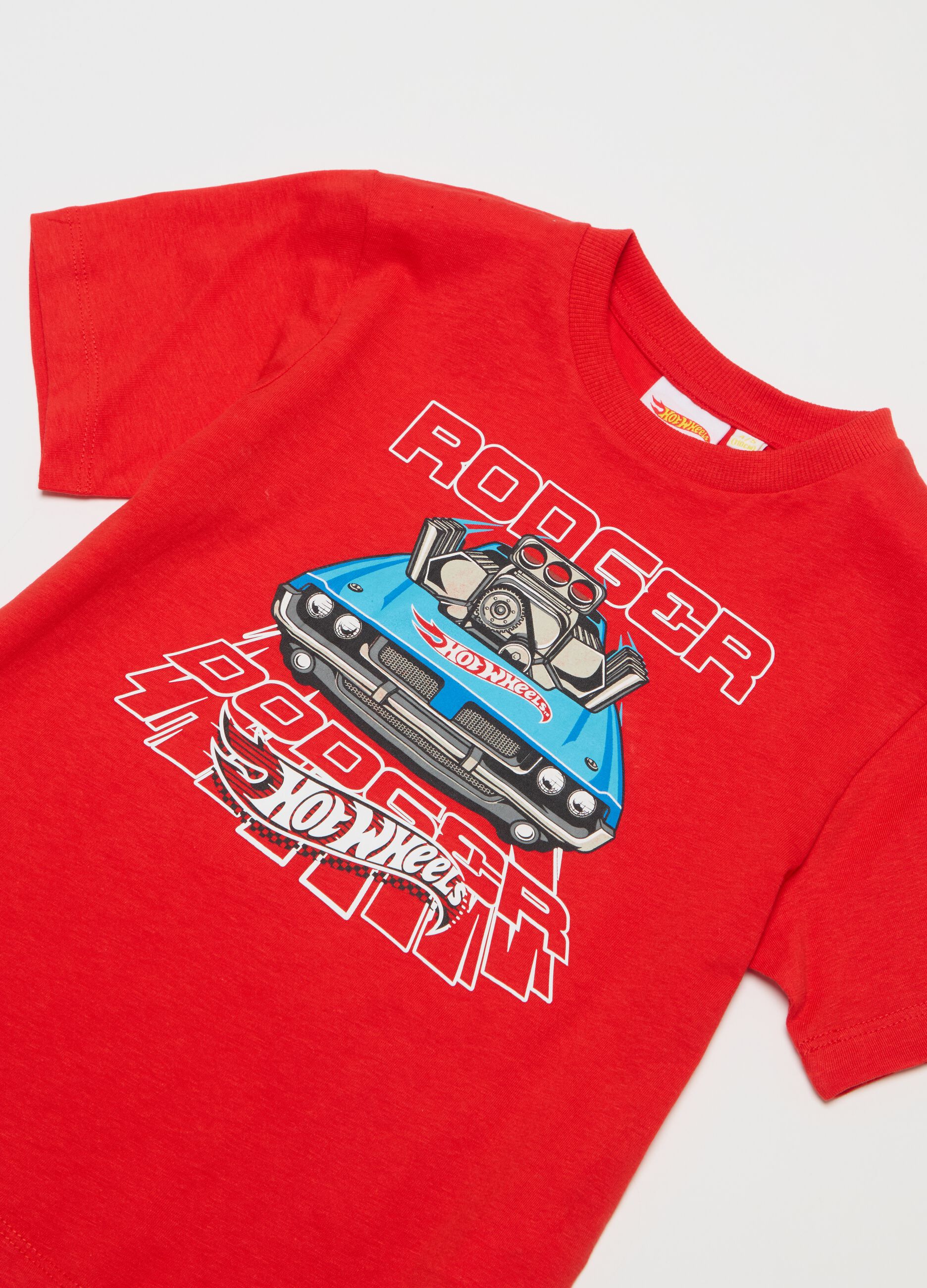 T-shirt in cotone con stampa Hot Wheels