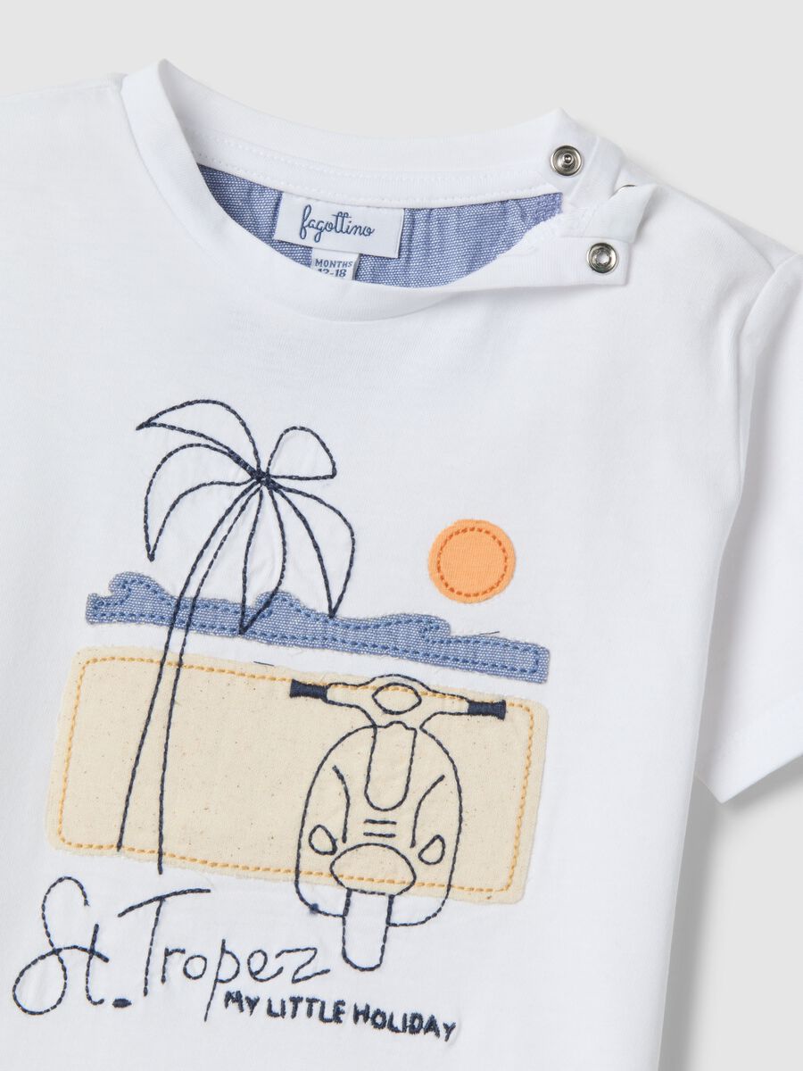 Weisses T-Shirt aus reiner Baumwolle f&uuml;r Babyjungen mit Print_2