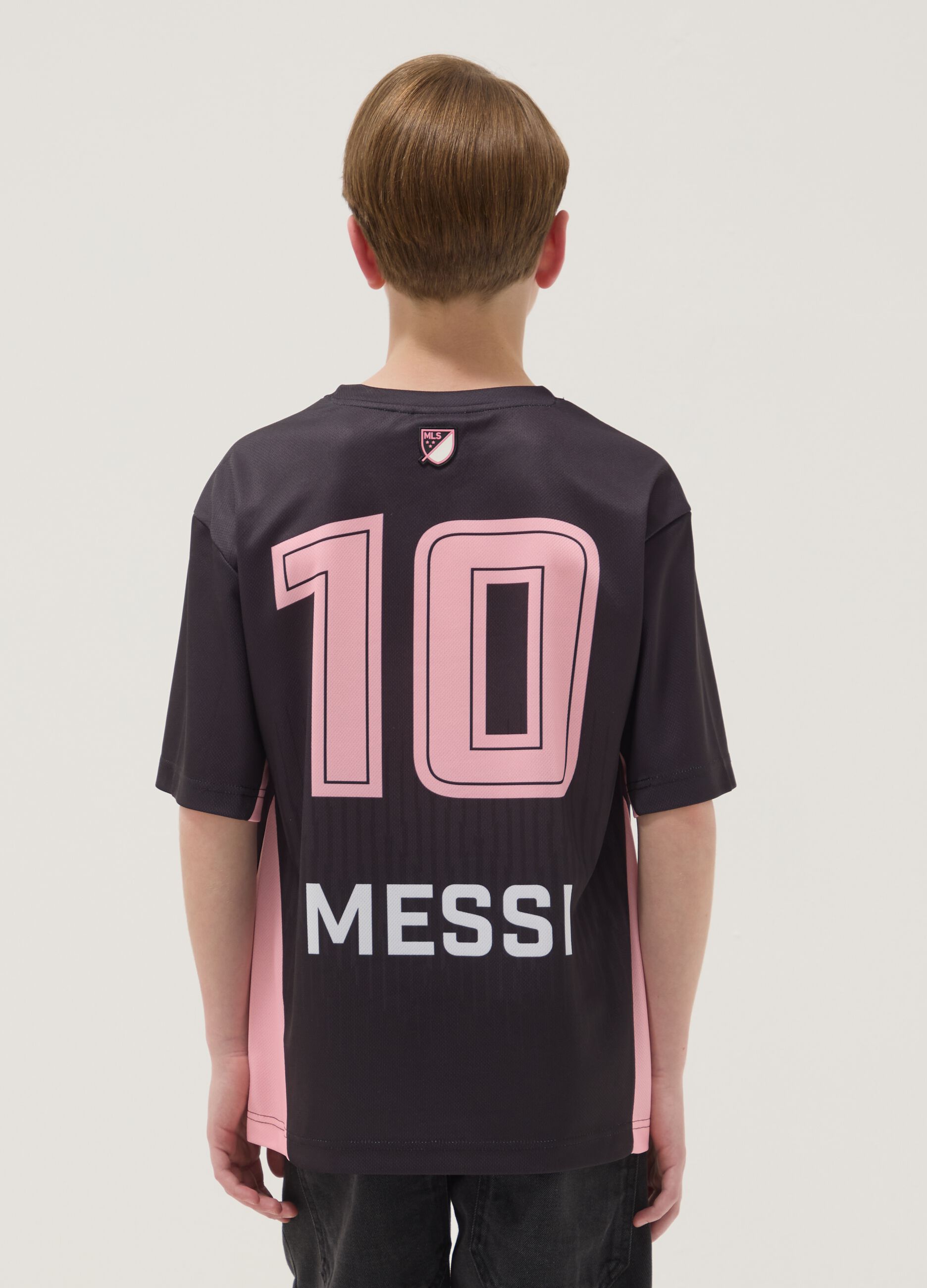 Schwarzes Kurzarm-T-Shirt mit sportlichem Print, Regular Fit