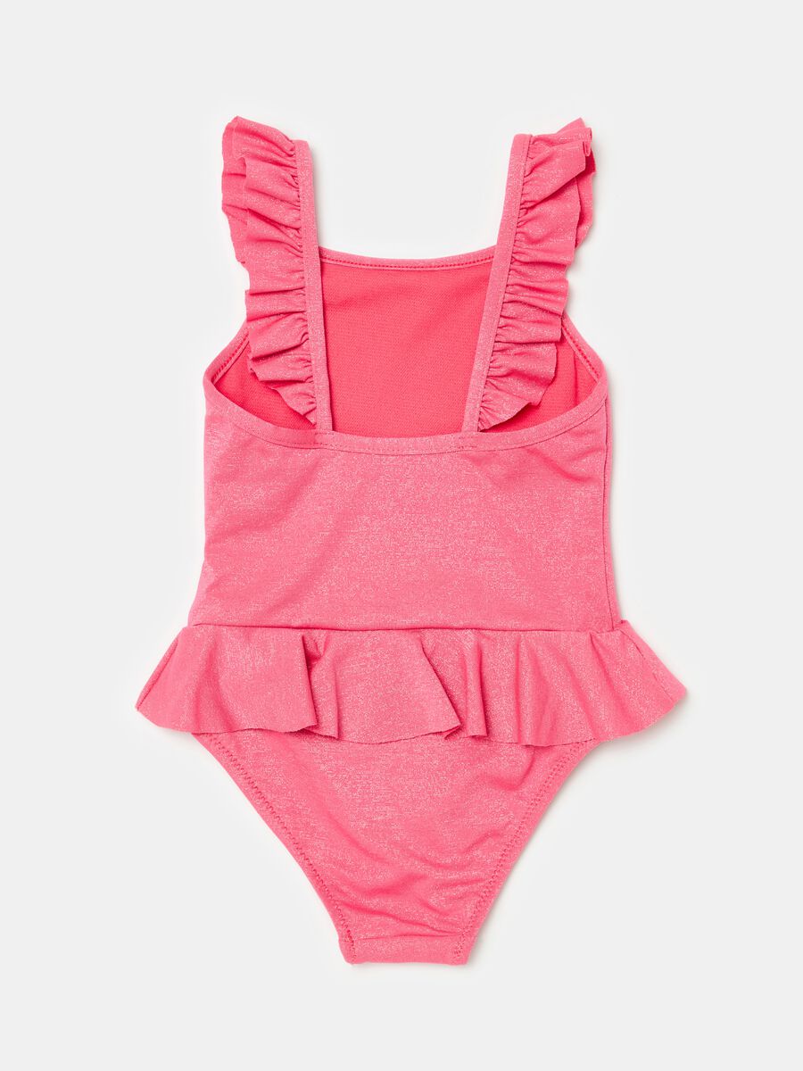 One-piece swimsuit in lurex with flounce_1