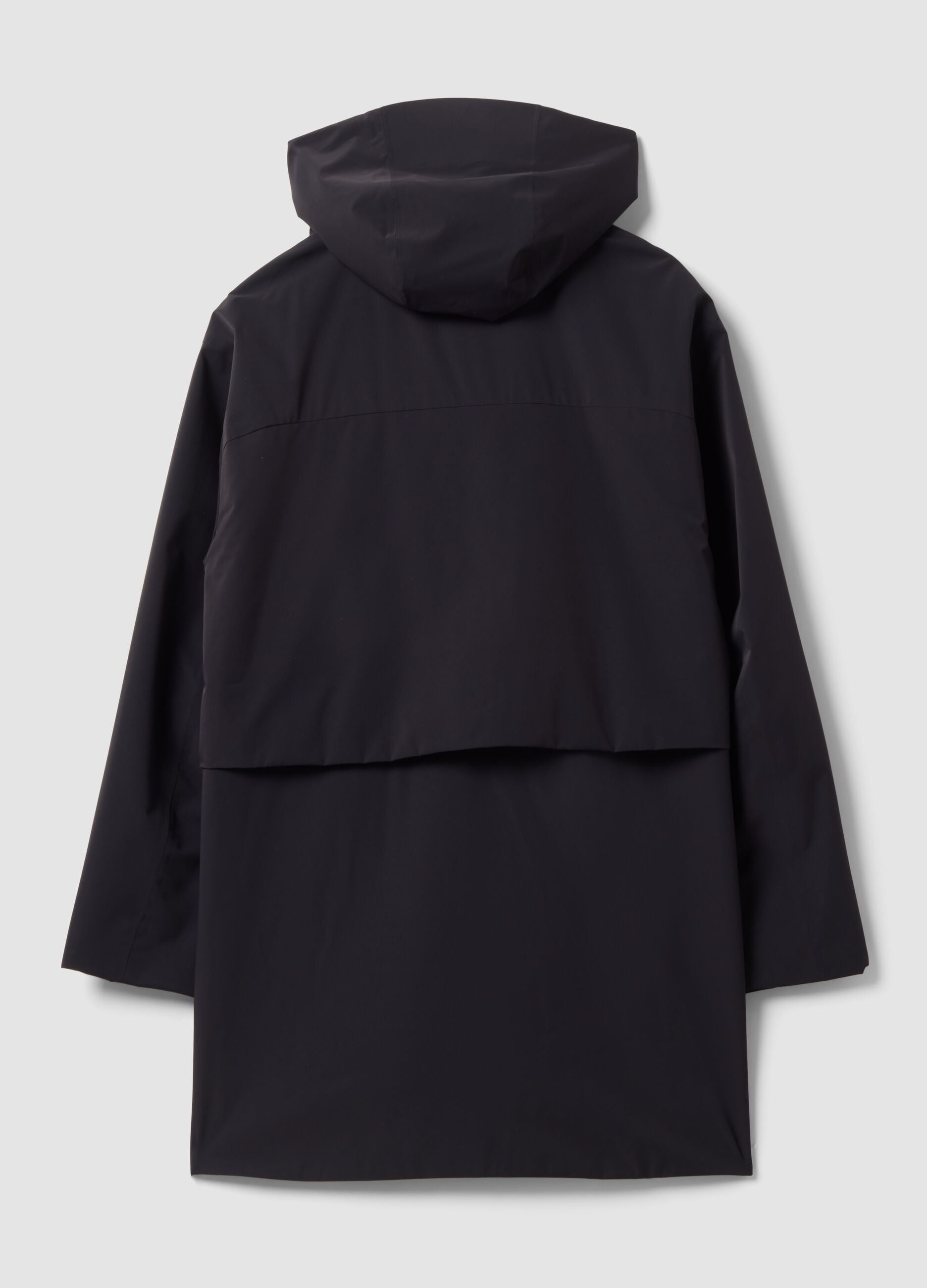 Black water-repellent hooded jacket with zip, regular fit ALTAVIA STUDIO