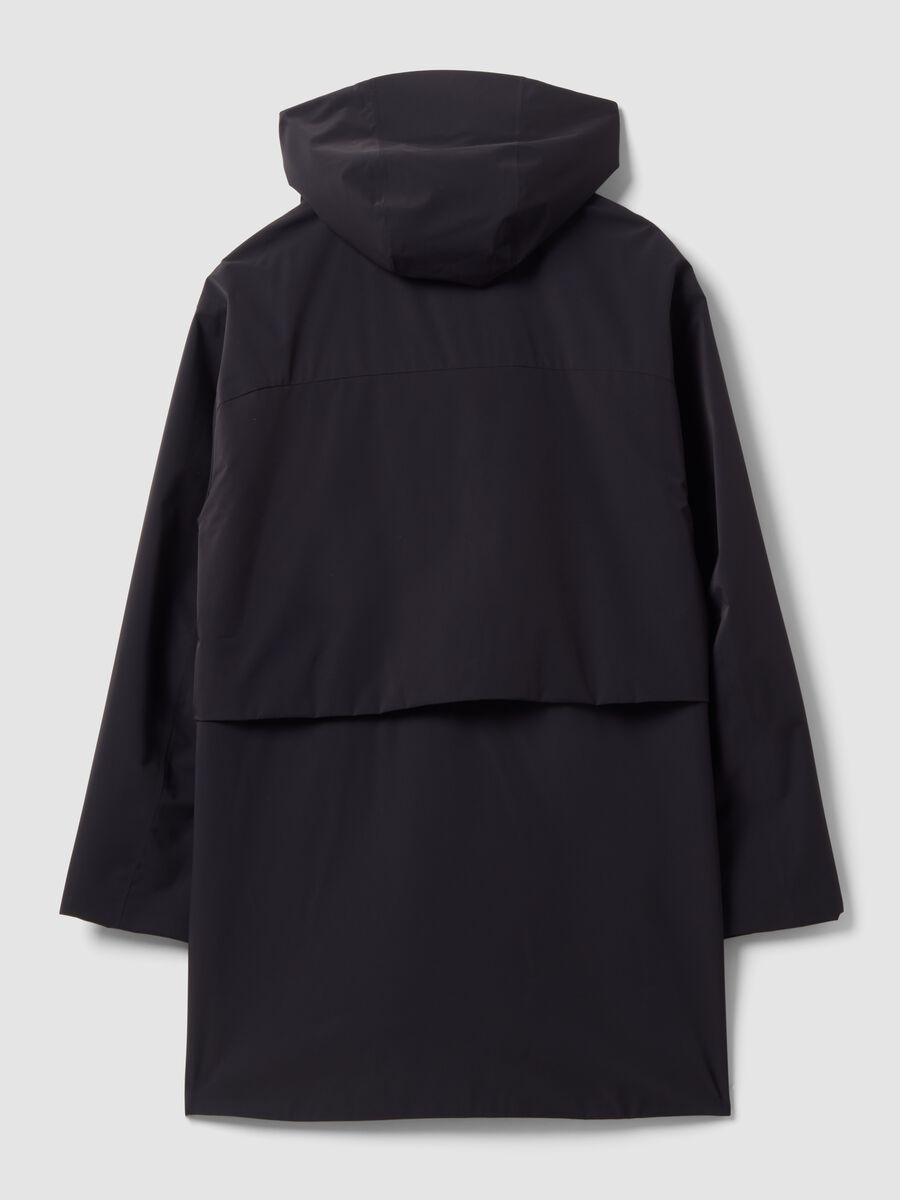 Black water-repellent hooded jacket with zip, regular fit ALTAVIA STUDIO_5