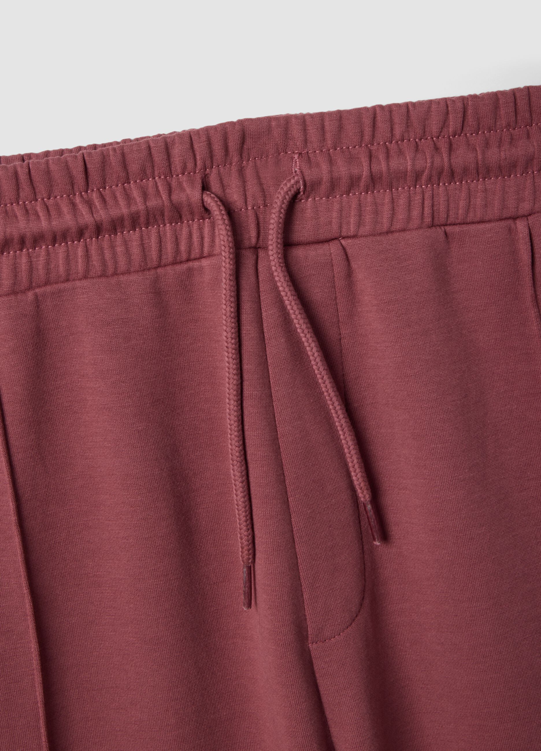 Red cotton-blend regular-fit shorts with drawstring