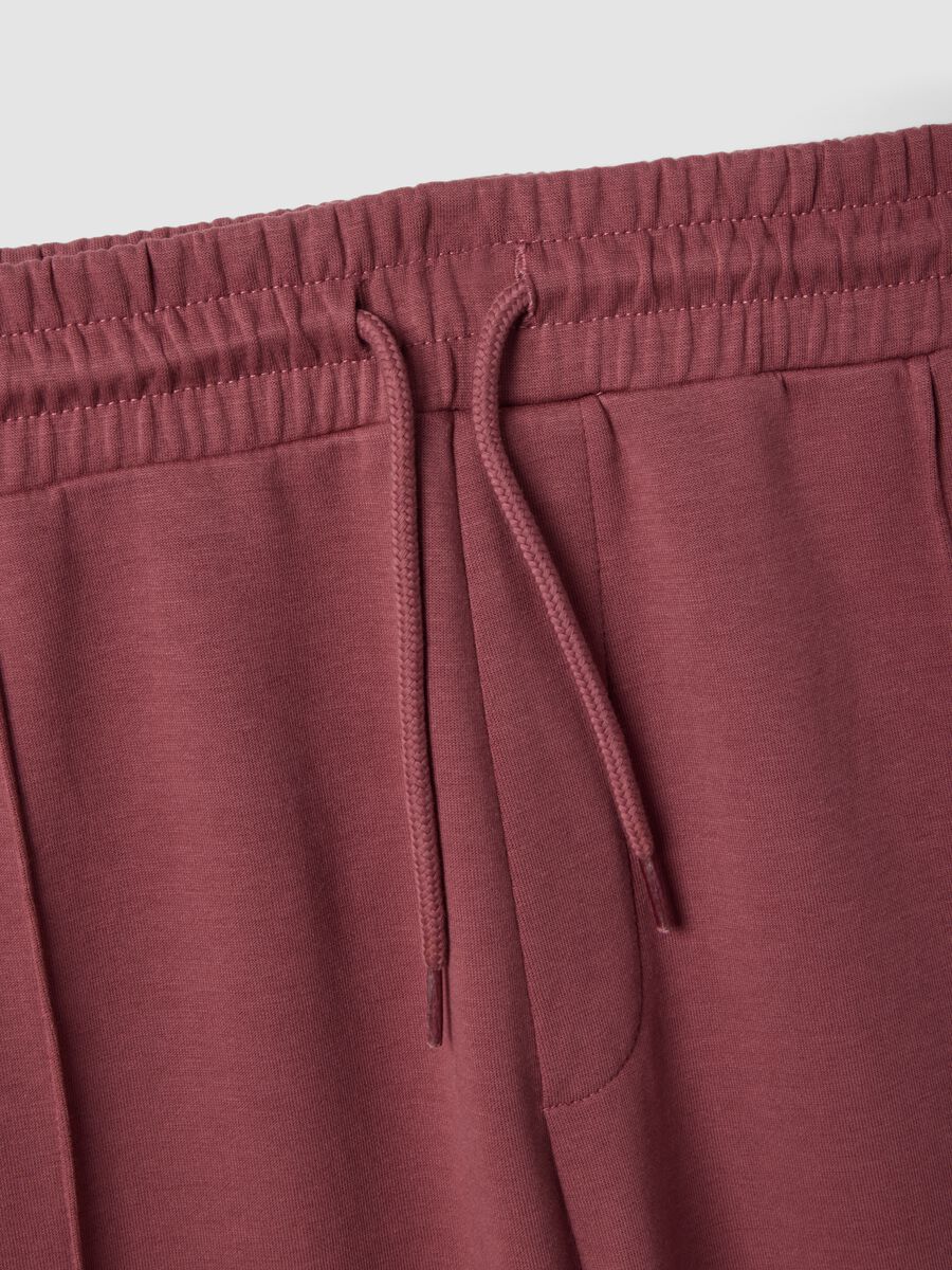 Rote Shorts aus Baumwollmix im Regular Fit mit Kordelzug_5