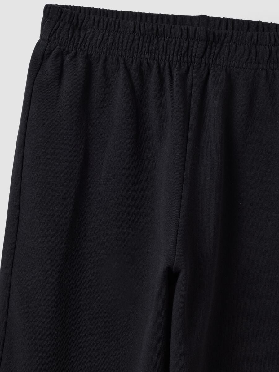 Black jogger trousers in organic cotton and viscose blend for girls_5