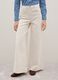 White wide-leg stretch cotton trousers in regular fit_1