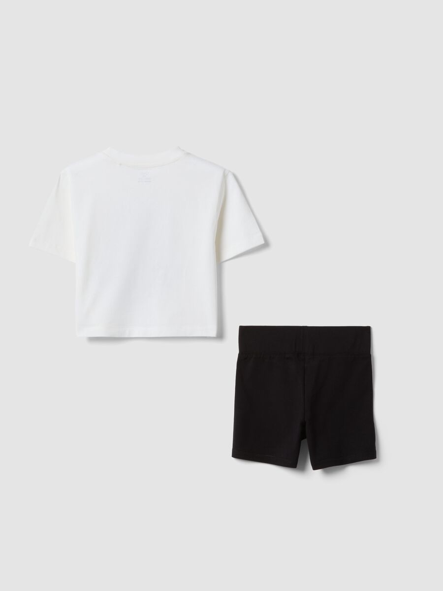 White organic cotton set with T-shirt and shorts_1