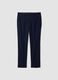 Blue slim-fit stretch viscose trousers_0