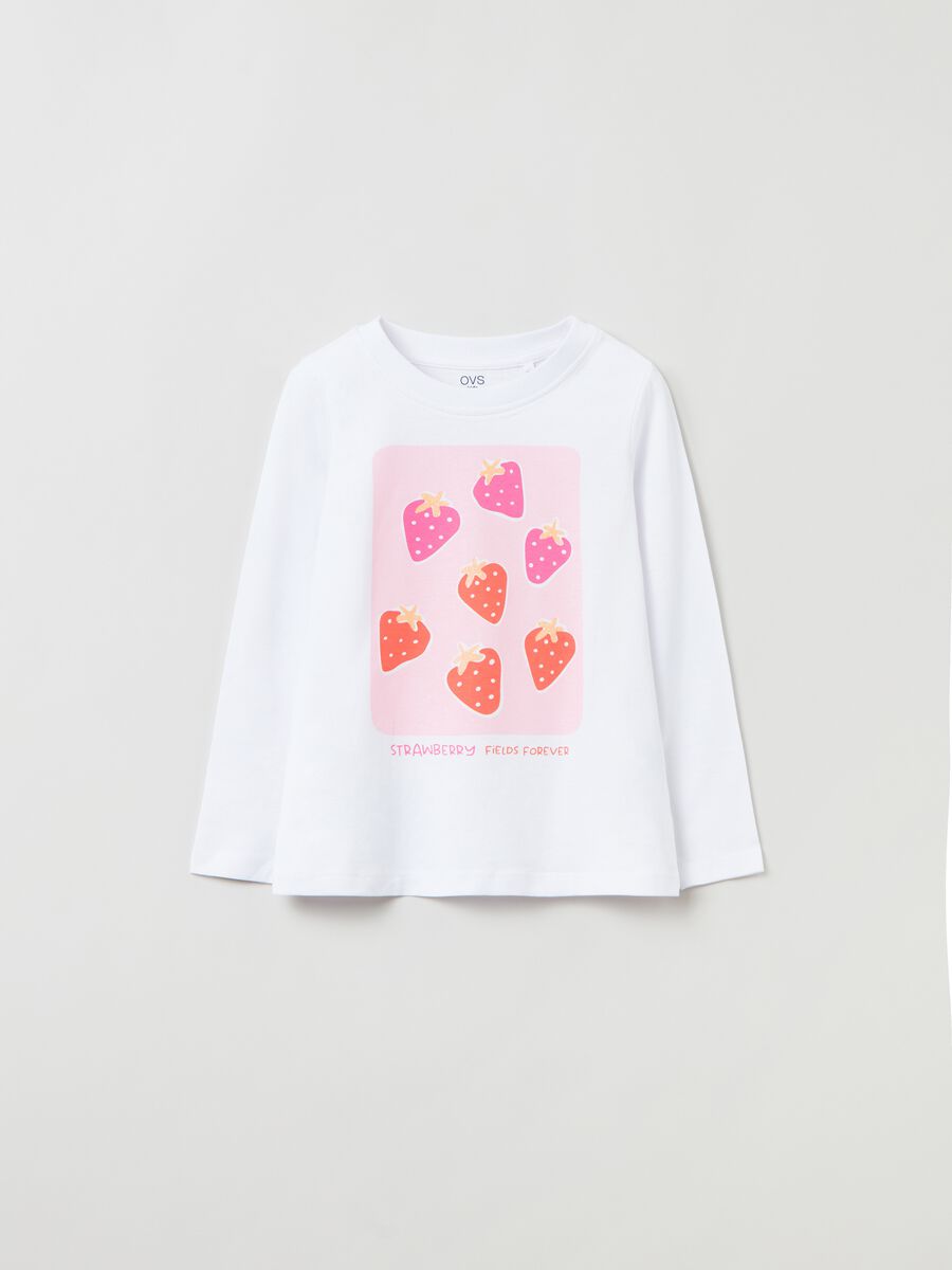 Camiseta de manga larga estampado fresas_0