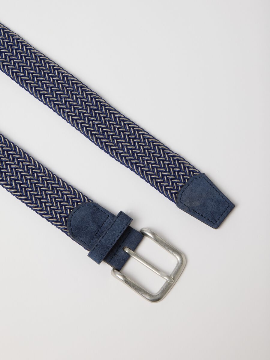Multicolour braided belt with metal buckle_1