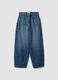 Blue pure-cotton skater-fit jeans with rhinestones_0